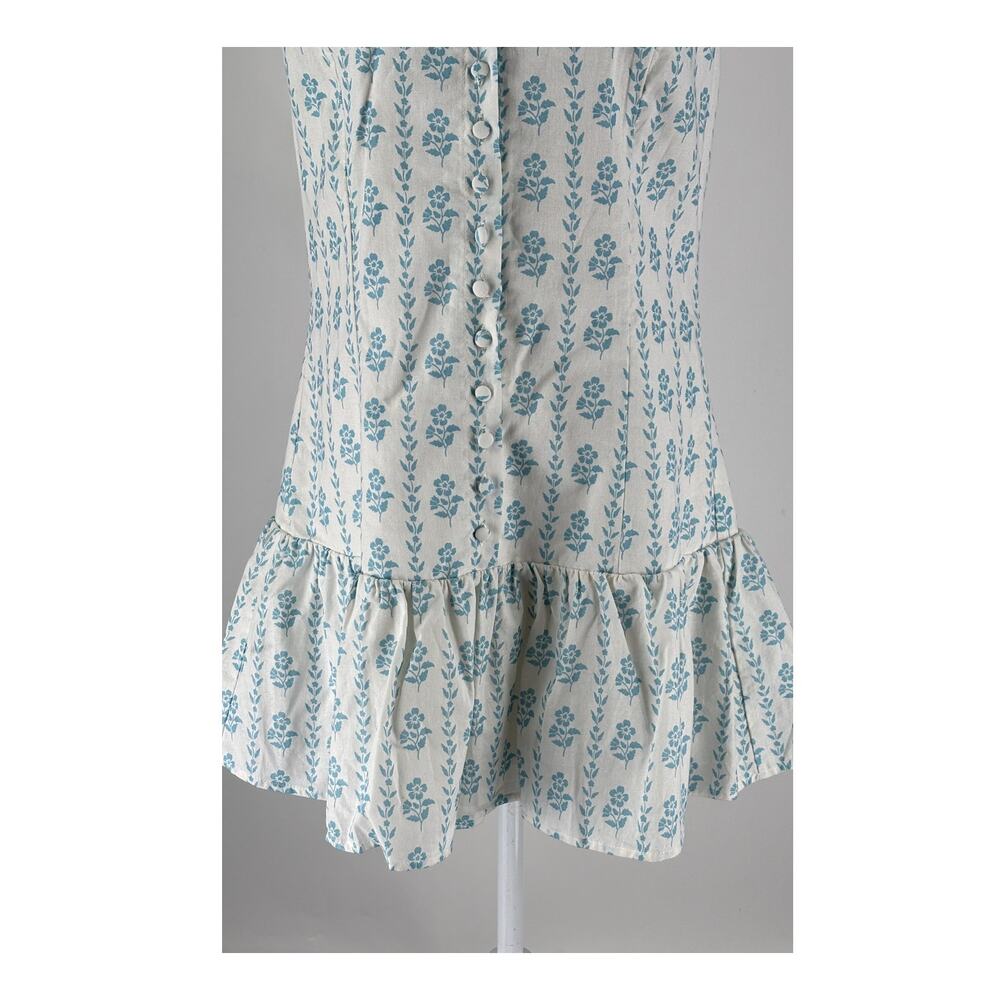 Peppermayo Meggie Linen Mini Dress Sweet Daydream White Blue Womens Size 10 New - Picture 7 of 13